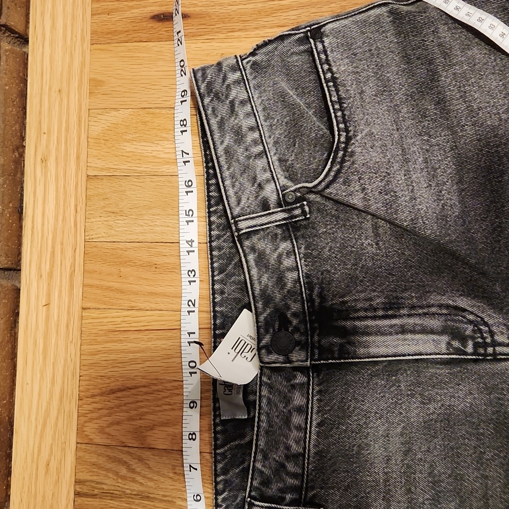 CAbi Gray Black Denim Jeans Nwt  Women's Jeans Size 16 Boyfriend Smokewash - Picture 3 of 13